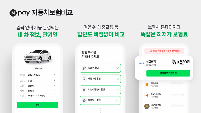 네이버페이 ‘자동차보험비교’ 새로워진다